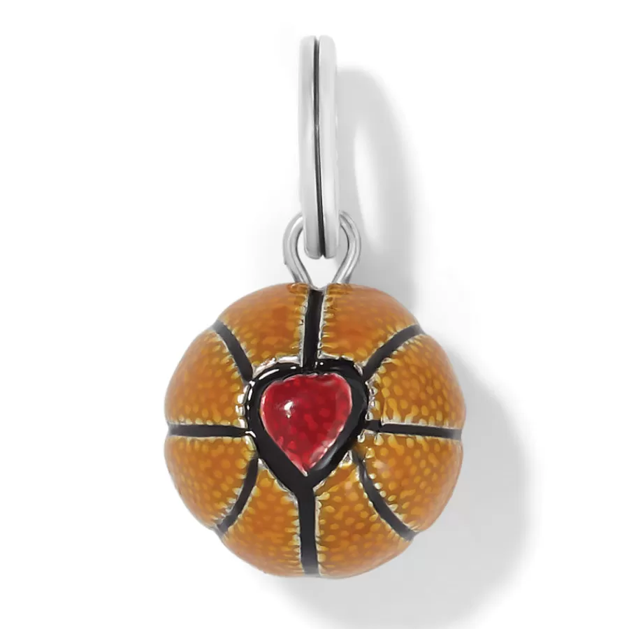 Charms>Brighton ABC Basketball Charm Silver-Orange