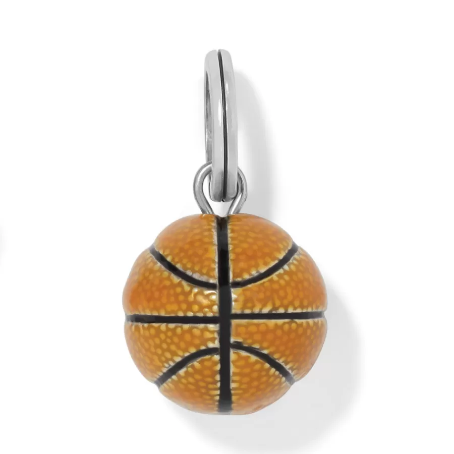 Charms>Brighton ABC Basketball Charm Silver-Orange