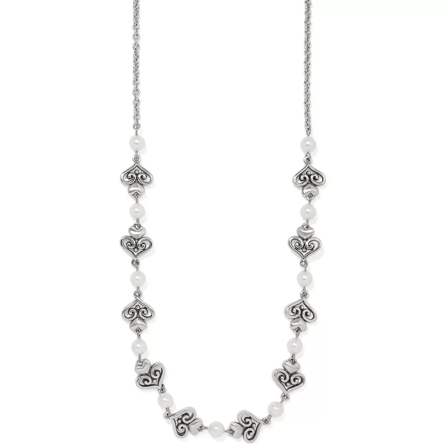 Necklaces>Brighton Alcazar Amor Pearl Necklace Silver-Pearl