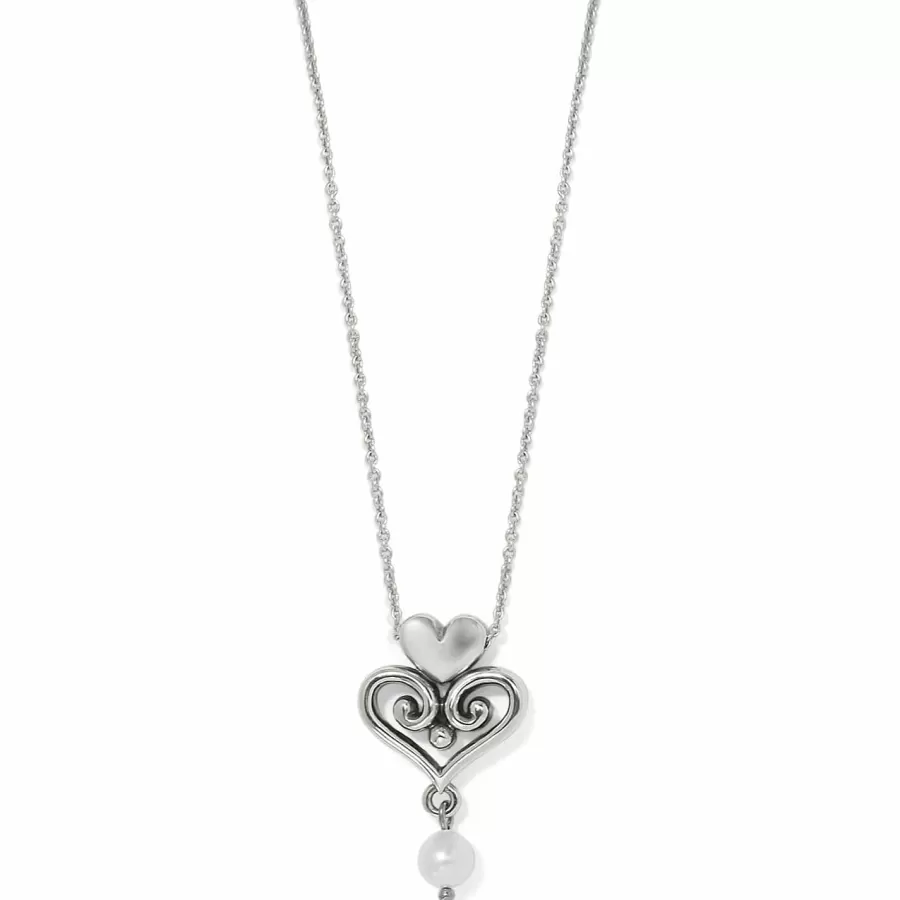 Necklaces>Brighton Alcazar Amor Pearl Pendant Necklace Silver-Pearl