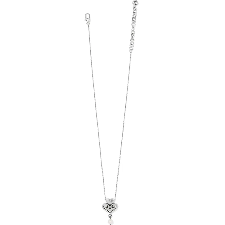 Necklaces>Brighton Alcazar Amor Pearl Pendant Necklace Silver-Pearl