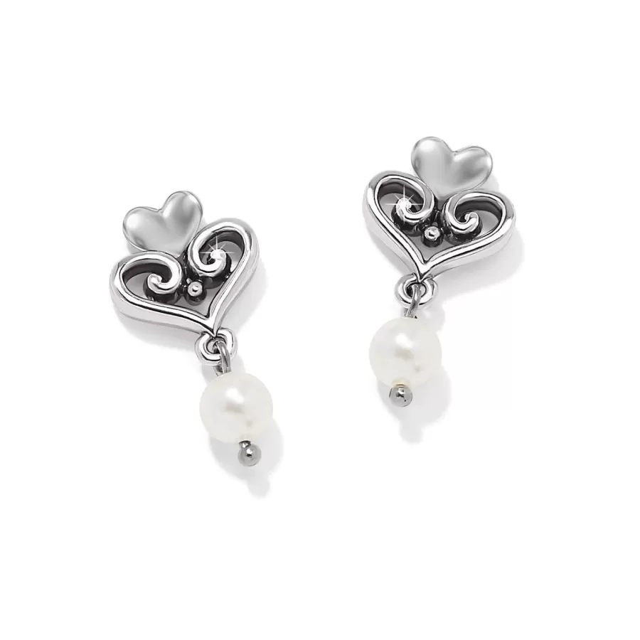 Earrings>Brighton Alcazar Amor Pearl Post Drop Earrings Silver-Pearl