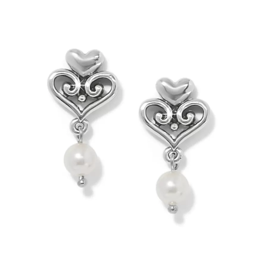 Earrings>Brighton Alcazar Amor Pearl Post Drop Earrings Silver-Pearl