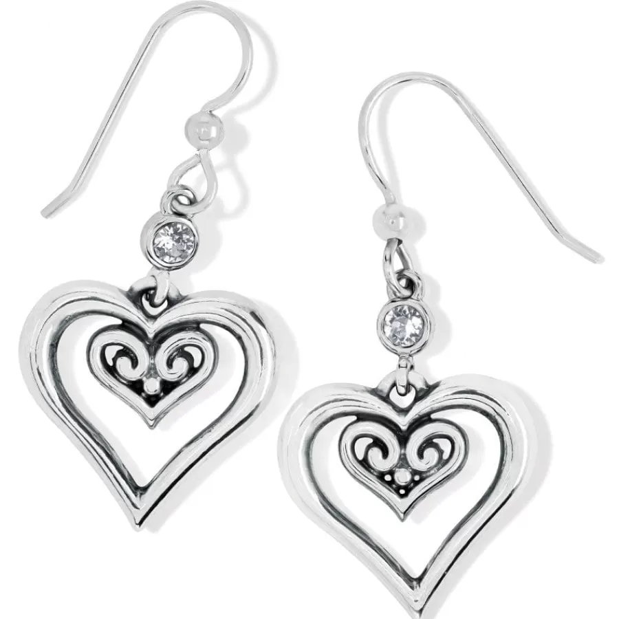 Earrings>Brighton Alcazar Duet Heart French Wire Earrings Silver