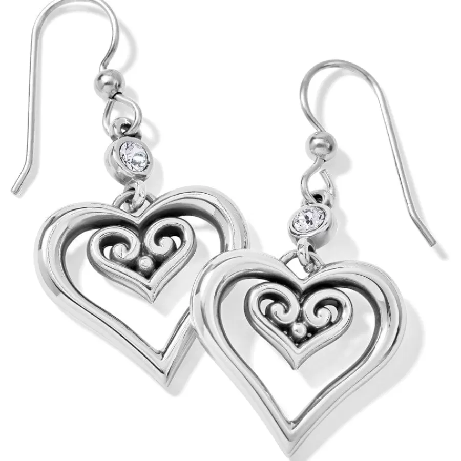 Earrings>Brighton Alcazar Duet Heart French Wire Earrings Silver