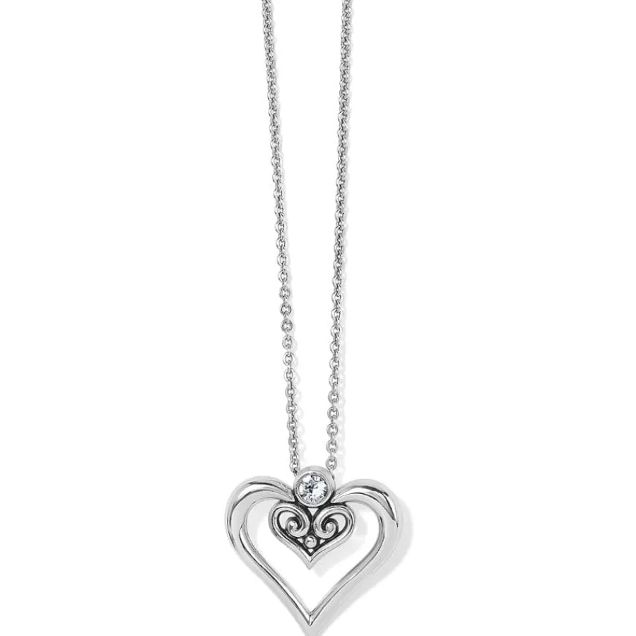 Necklaces>Brighton Alcazar Duet Heart Necklace Silver