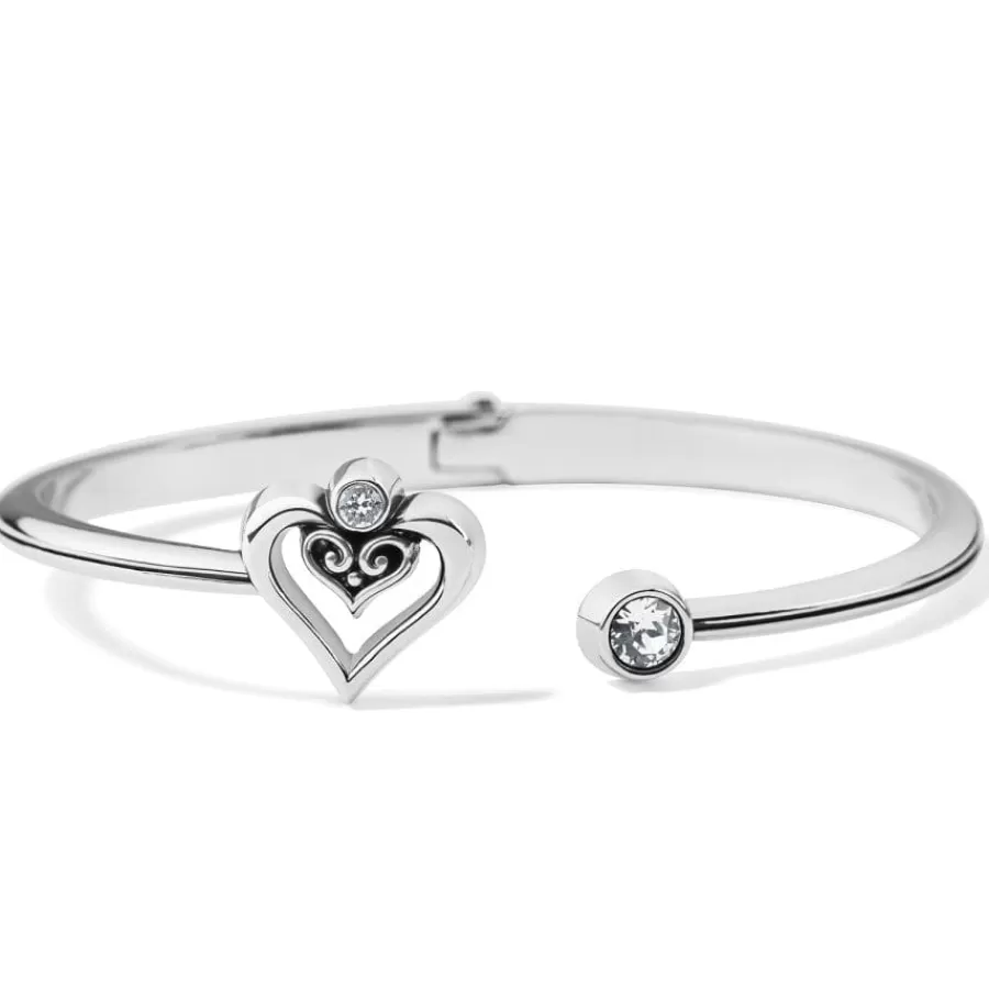 Bracelets>Brighton Alcazar Duet Heart Open Hinged Bangle Silver