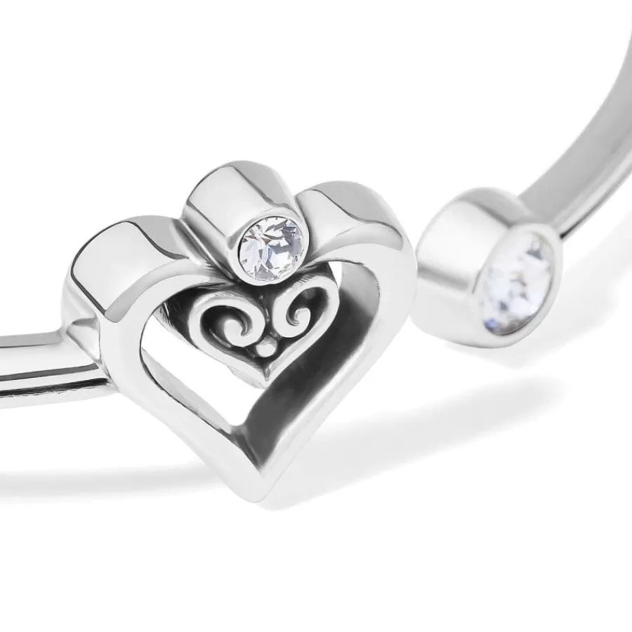 Bracelets>Brighton Alcazar Duet Heart Open Hinged Bangle Silver