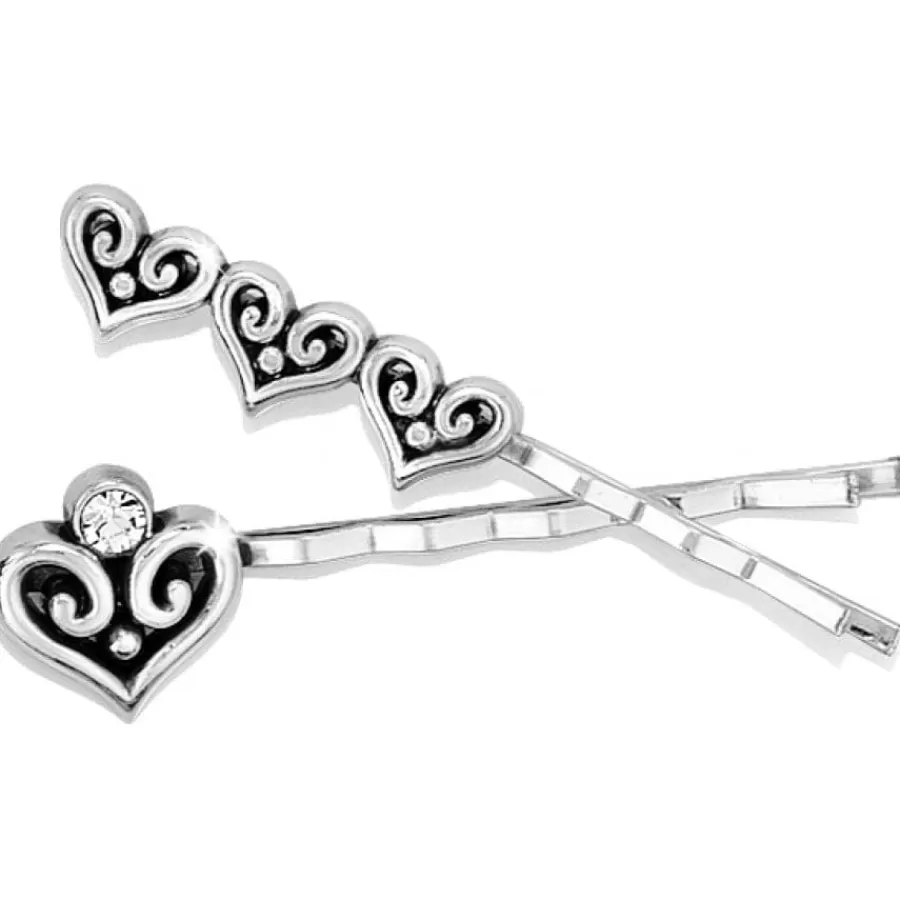 Hair Accessories>Brighton Alcazar Heart Bobby Pin Set Silver