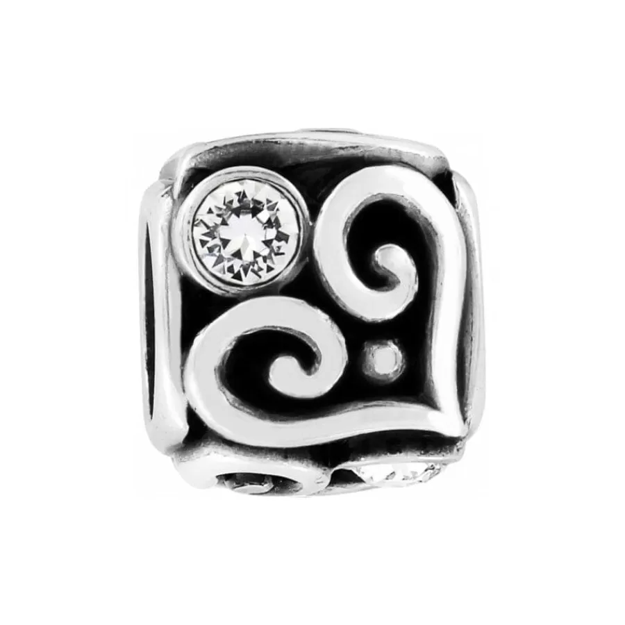 Beads & Spacers>Brighton Alcazar Heart Cube Bead Silver