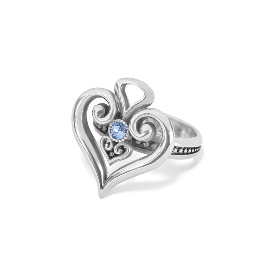 Rings>Brighton Alcazar Heart Glint Ring Silver-LightSapphire