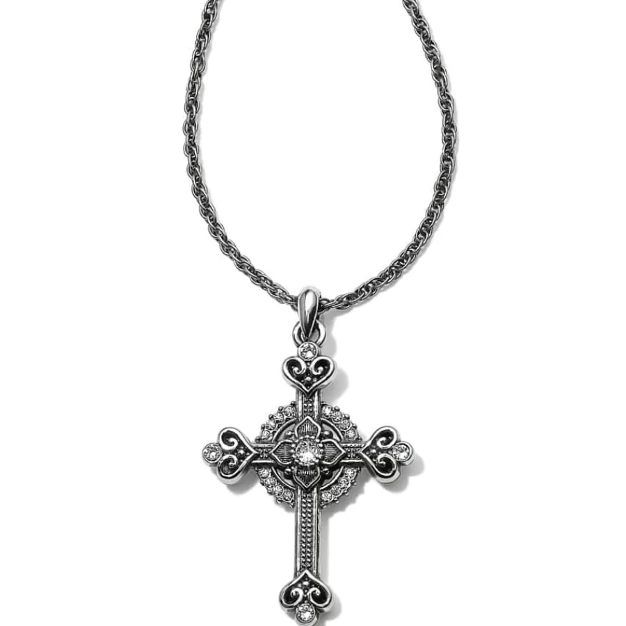 Necklaces>Brighton Alcazar Heart Small Cross Necklace Silver