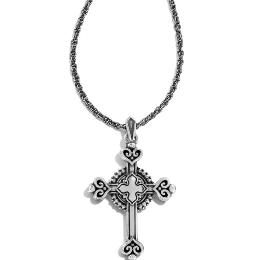 Necklaces>Brighton Alcazar Heart Small Cross Necklace Silver