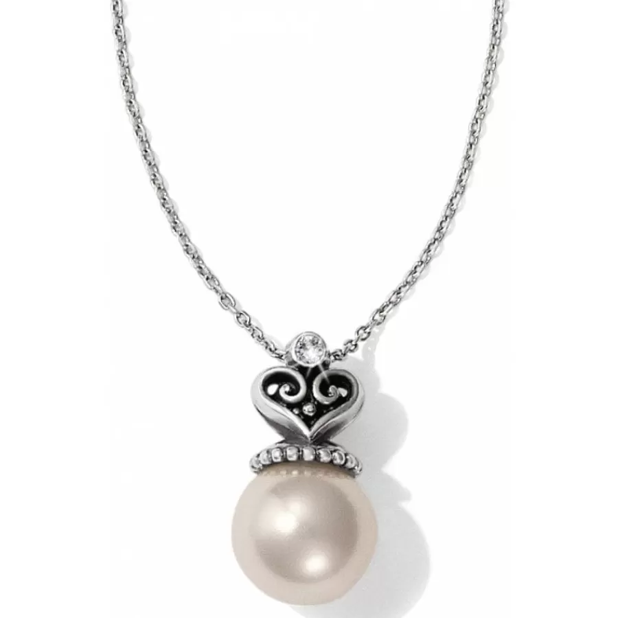 Necklaces>Brighton Alcazar Pearl Short Necklace Silver-Pearl