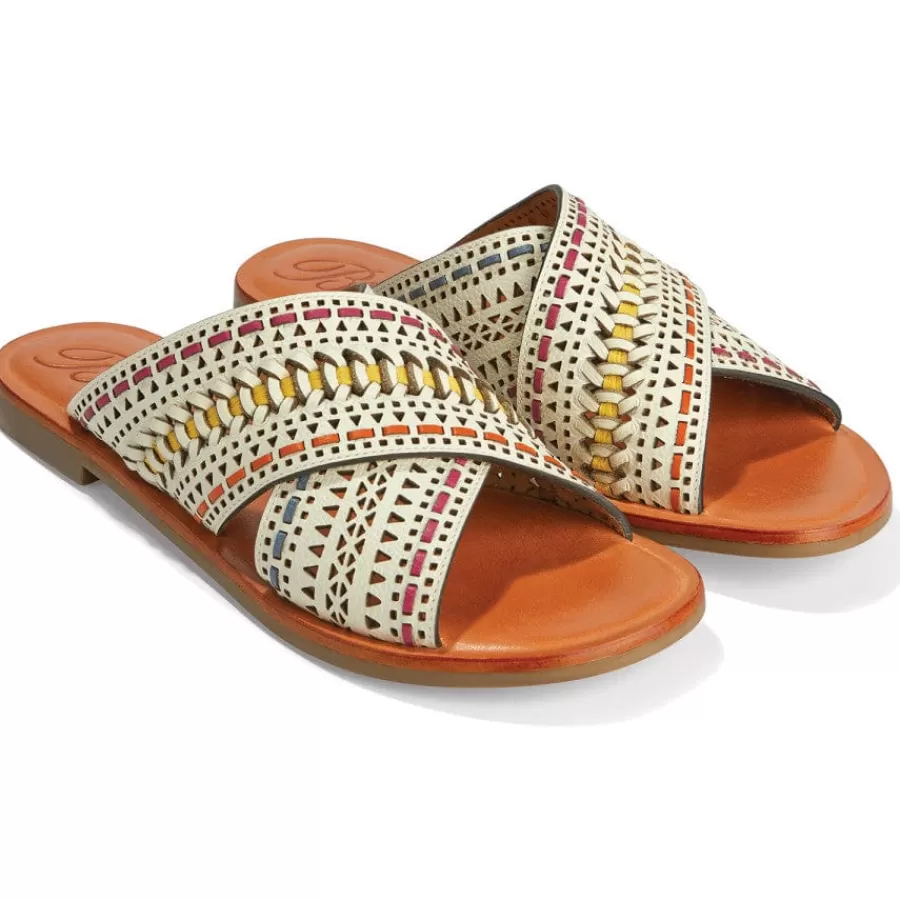 Sandals>Brighton Amanda Flat Sandals White-Multi