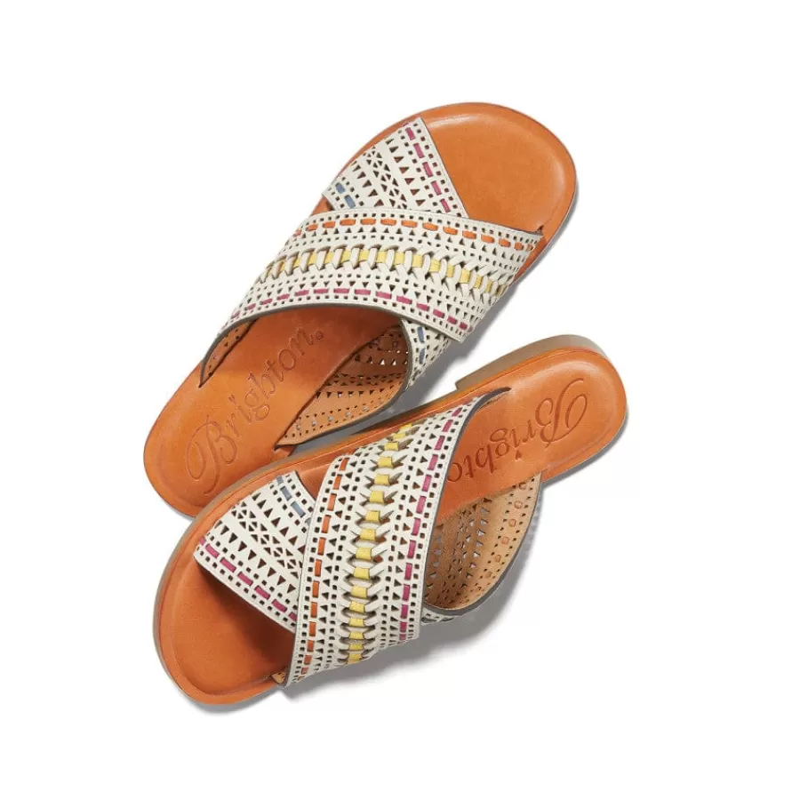 Sandals>Brighton Amanda Flat Sandals White-Multi