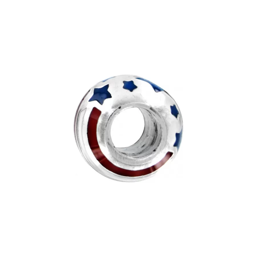 Beads & Spacers>Brighton Americana Bead Silver-Multi