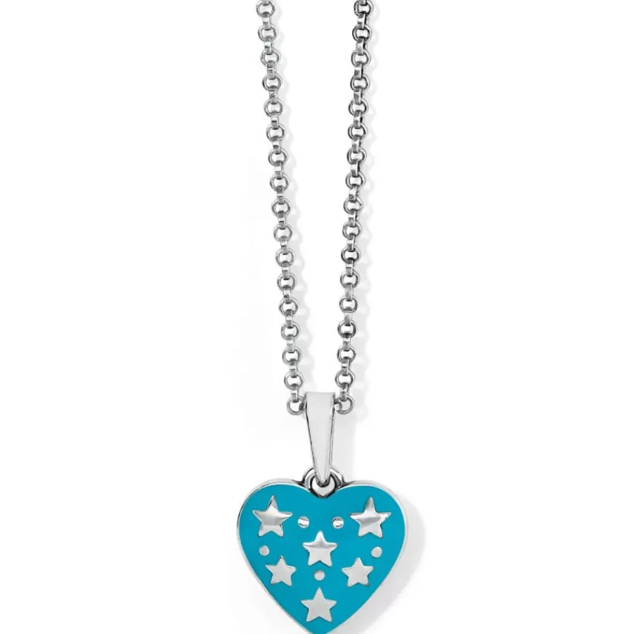 Necklaces>Brighton Amore Shades Joy Heart Necklace Silver-Blues