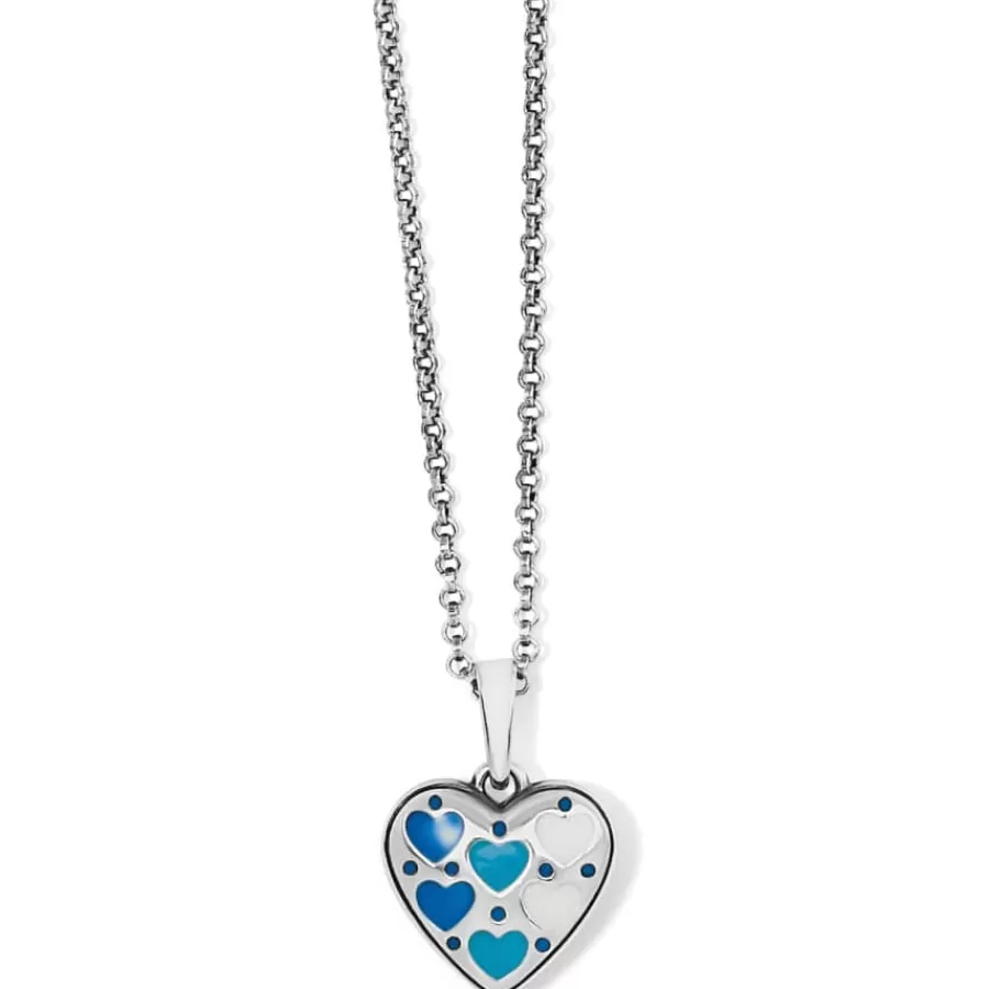 Necklaces>Brighton Amore Shades Joy Heart Necklace Silver-Blues