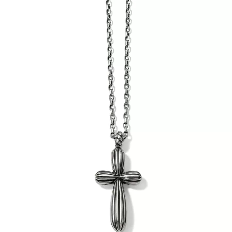 Necklaces>Brighton Amphora Large Cross Necklace Silver