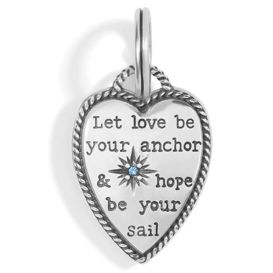 Charms>Brighton Anchor And Soul Charm Silver-Blue