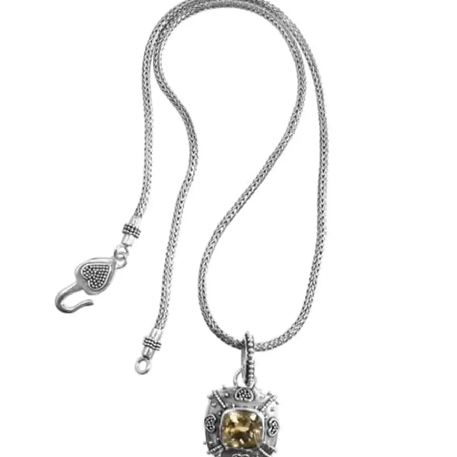 Necklaces>Brighton Bali Citrine Java Necklace Silver-Citrine