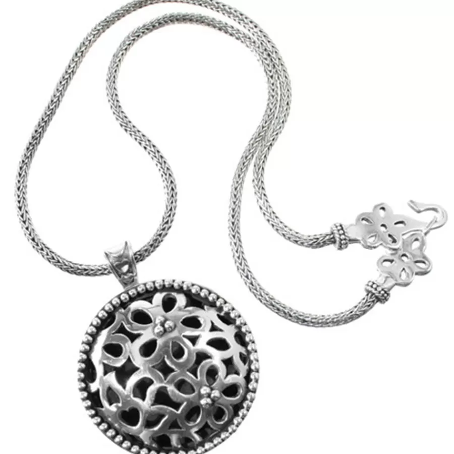 Necklaces>Brighton Bali Lacy Daisy Pendant Necklace Silver