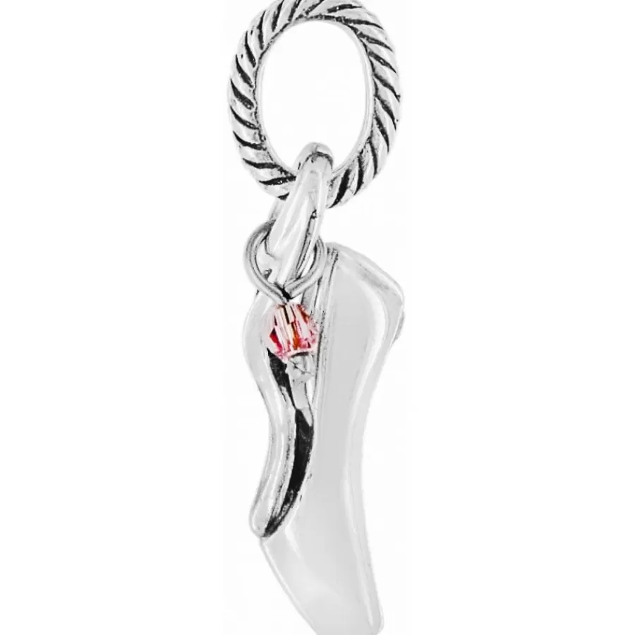 Charms>Brighton Ballet Shoe Charm Silver-Pink