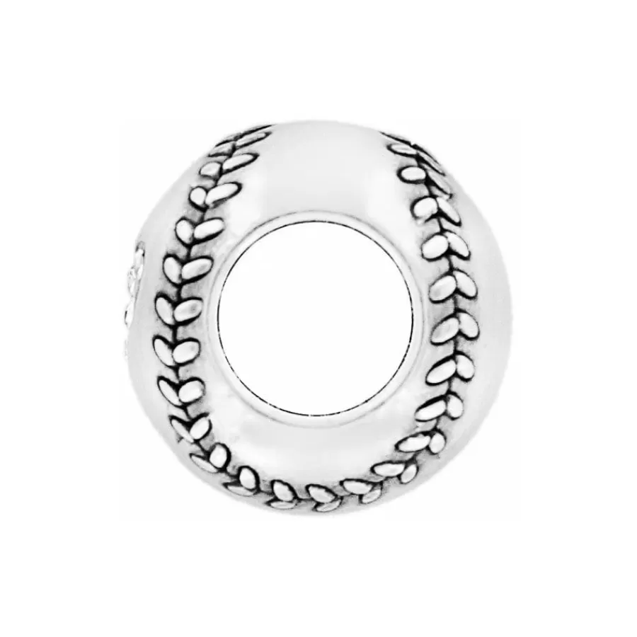 Beads & Spacers>Brighton Baseball Bead Silver