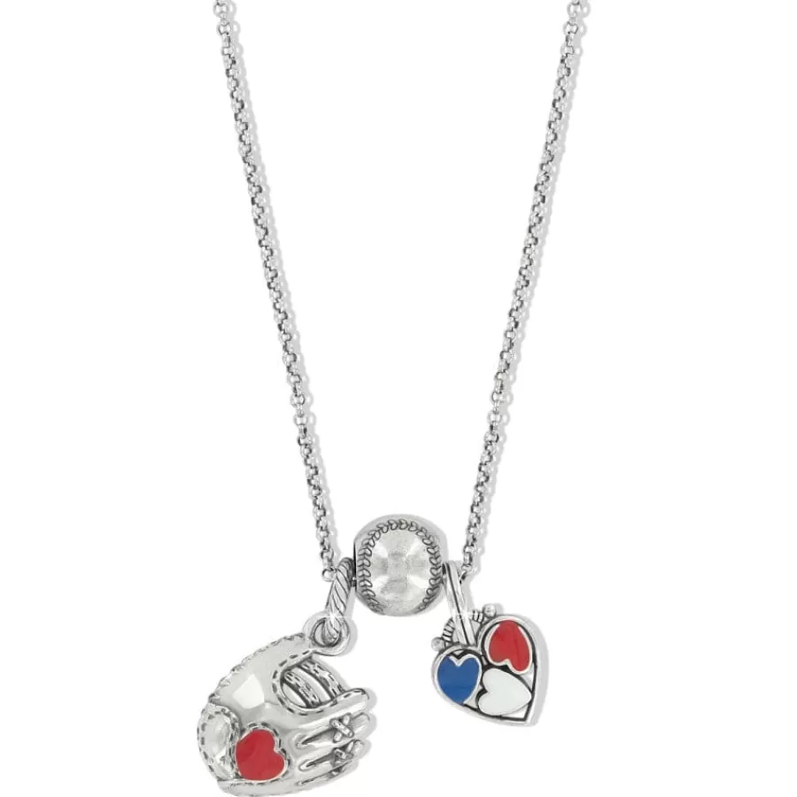 Ready-To-Wear Charm Sets>Brighton Baseball Charm Necklace Red-White-Blue