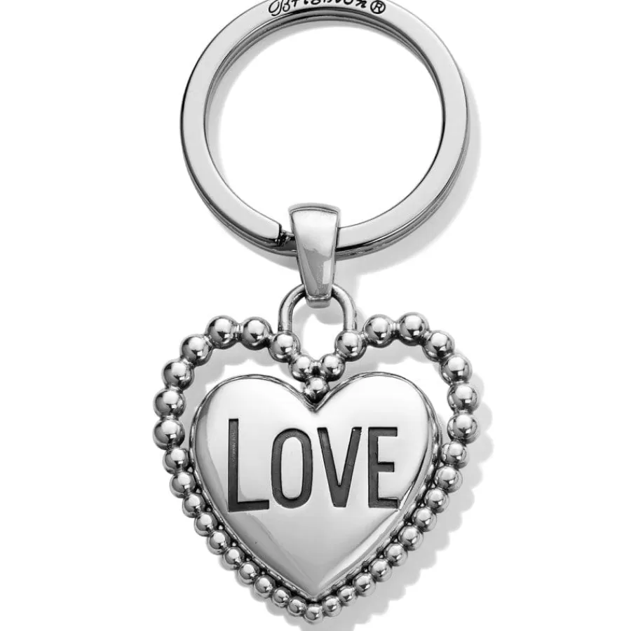 Key Fobs>Brighton Beaded Love Key Fob Silver