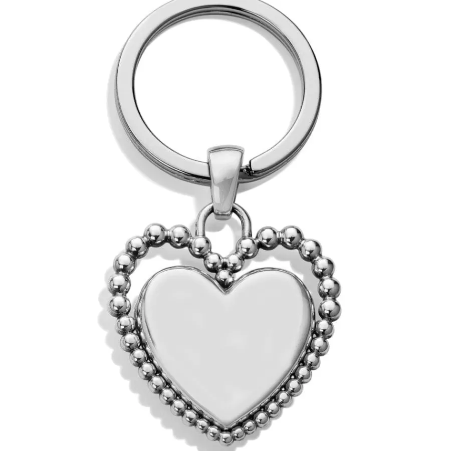 Key Fobs>Brighton Beaded Love Key Fob Silver