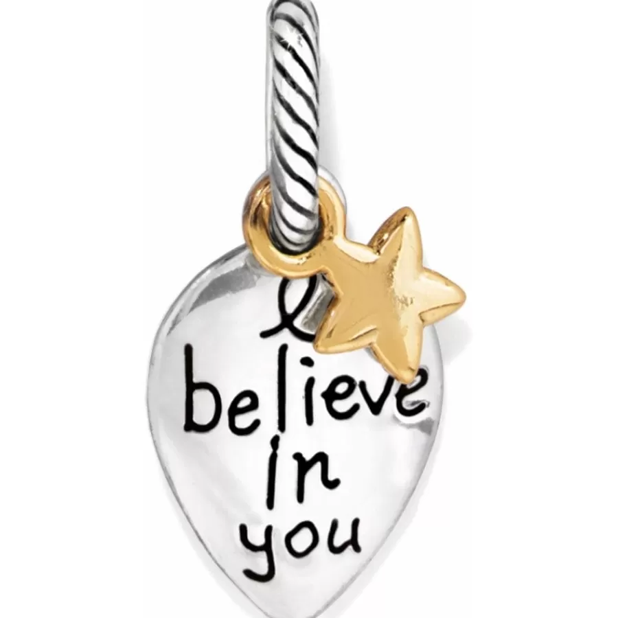 Charms>Brighton Believe Charm Silver-Gold