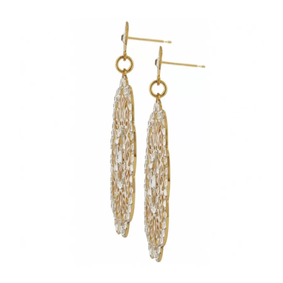 Earrings>Brighton Bella Lace Post Drop Earrings Gold