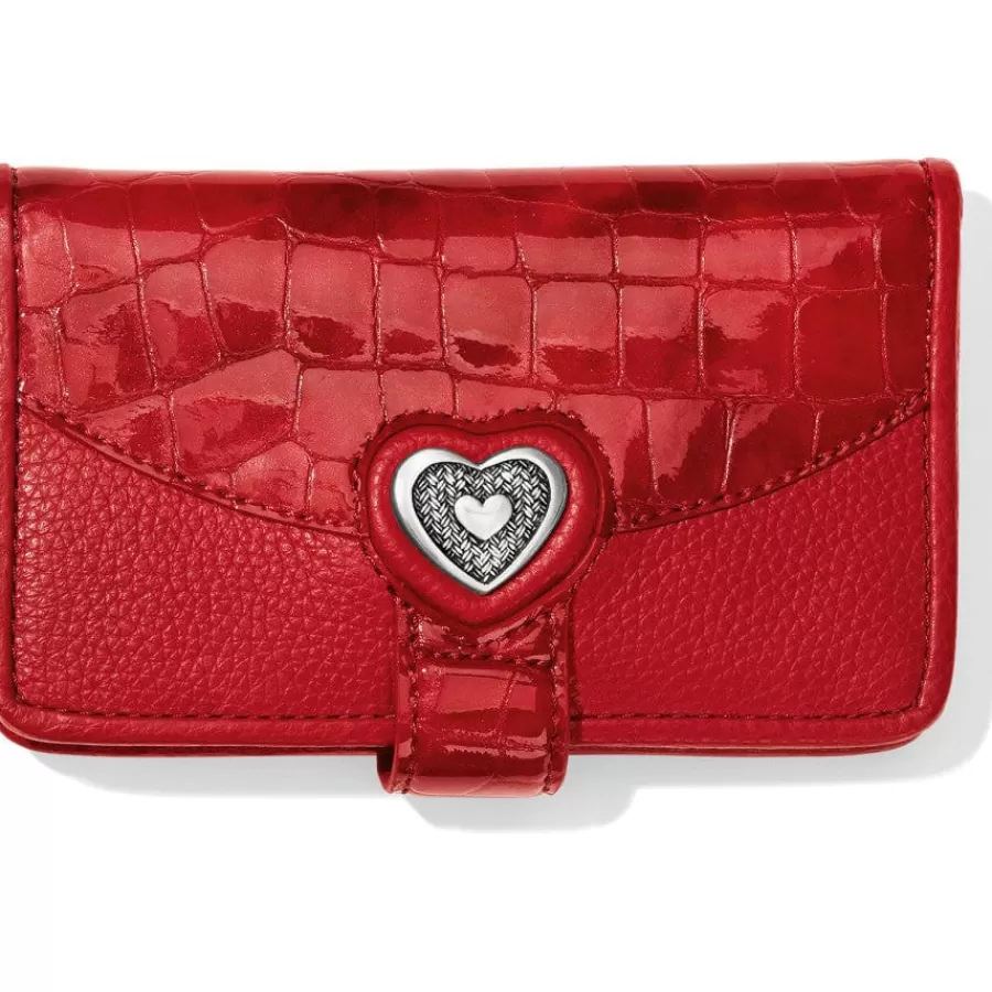 Wallets & Card Cases | Wallets & Card Cases>Brighton Bellissimo Heart Card Case LipstickPatentCroco