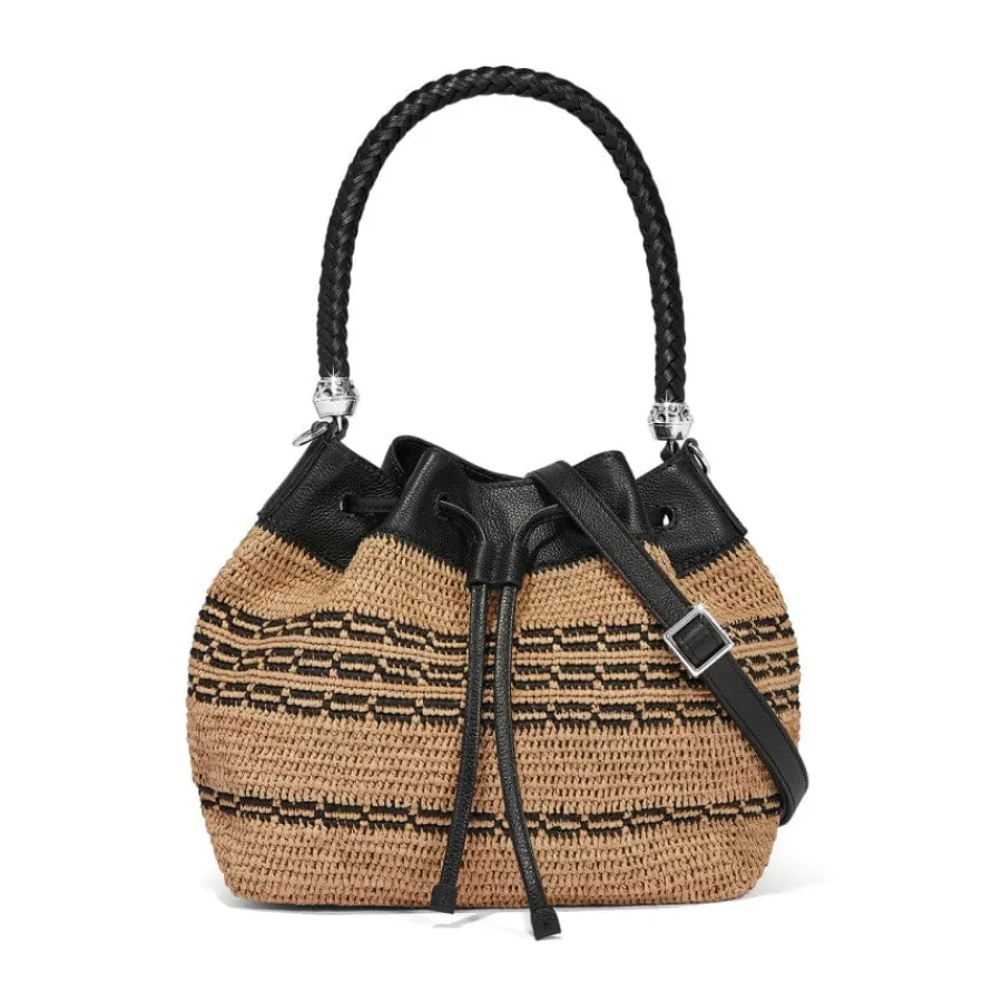 Straw>Brighton Bellita Straw Bag Black-Natural