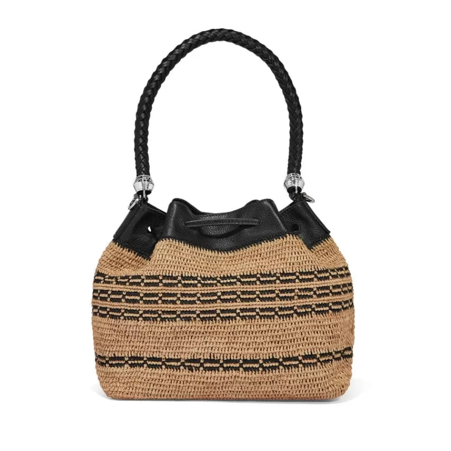 Straw>Brighton Bellita Straw Bag Black-Natural