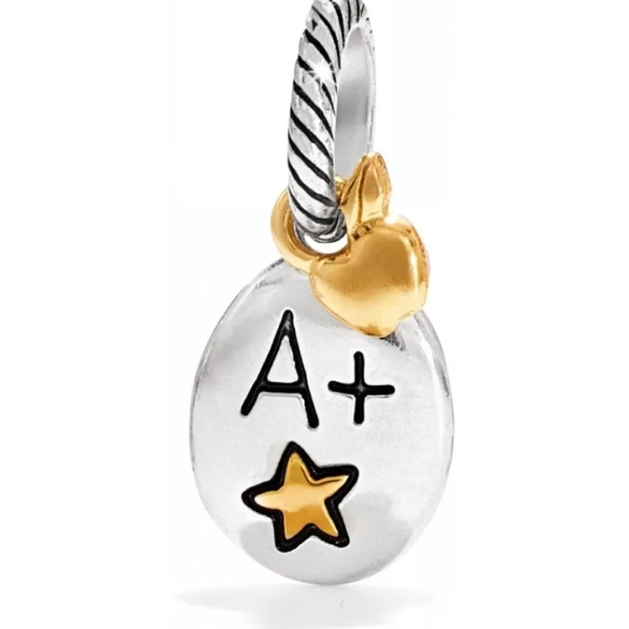 Charms>Brighton Best Teacher Charm Silver-Gold