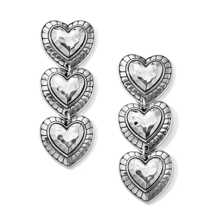 Earrings>Brighton Big Sky Heart Post Drop Earrings Silver