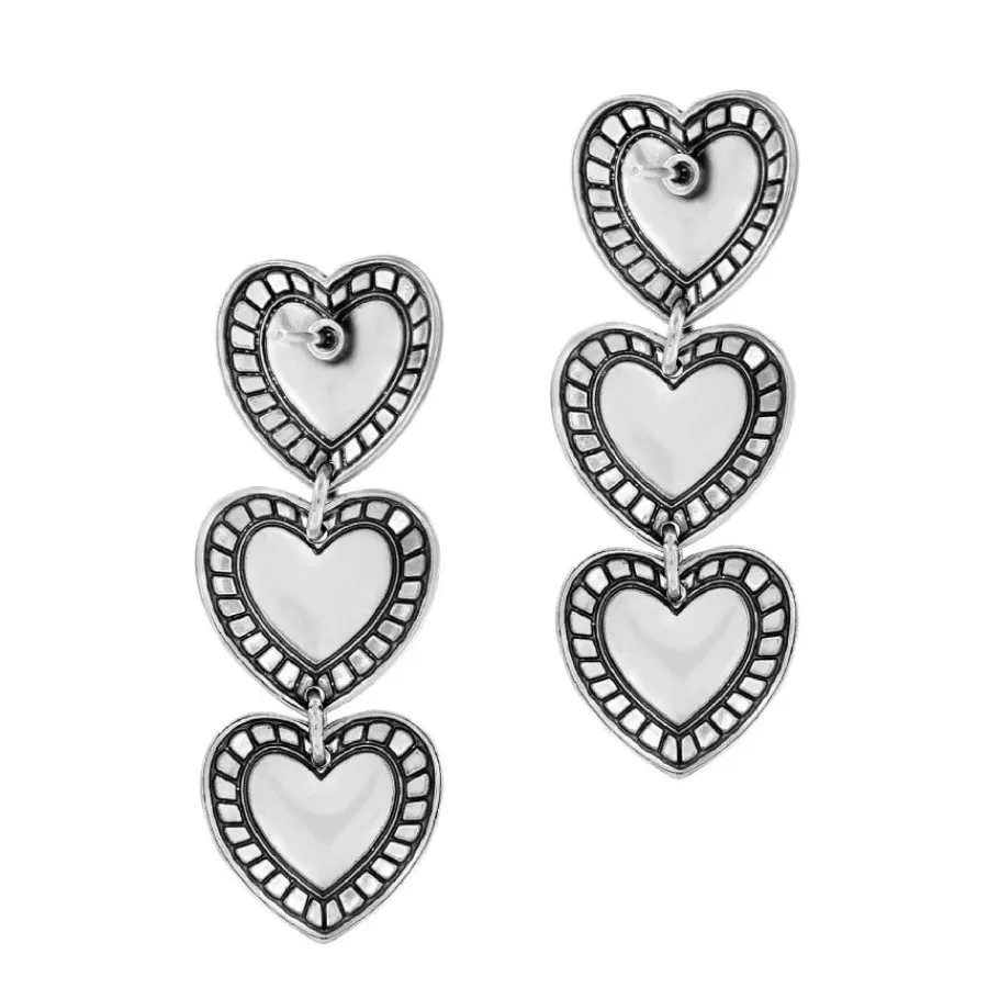 Earrings>Brighton Big Sky Heart Post Drop Earrings Silver