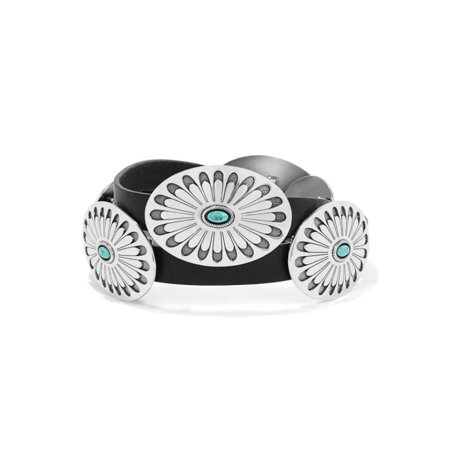 Women'S Belts>Brighton Blackbird Concho Belt Black-Turquoise