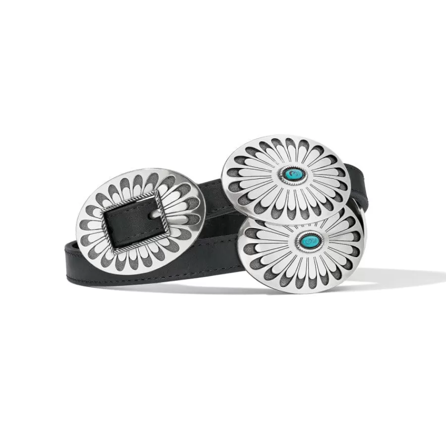 Women'S Belts>Brighton Blackbird Concho Belt Black-Turquoise