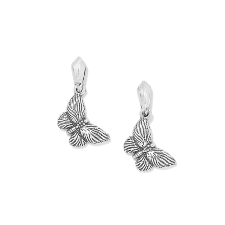 Earrings>Brighton Bloom Butterfly Petite Post Drop Earrings Silver