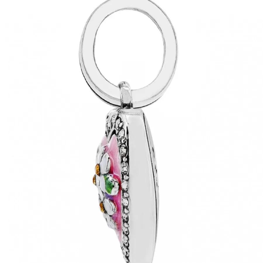 Charms>Brighton Blooming Heart Charm Silver-Multi