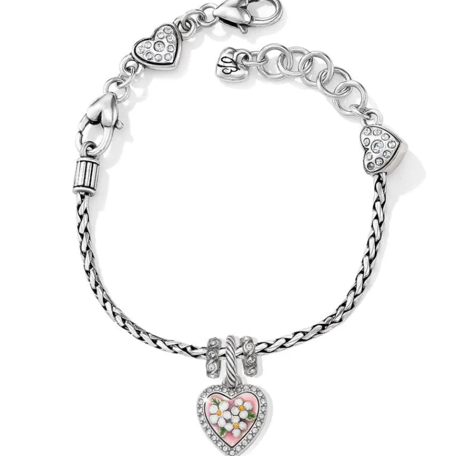 Ready-To-Wear Charm Sets>Brighton Blooming Heart Charm Bracelet Silver-Pink