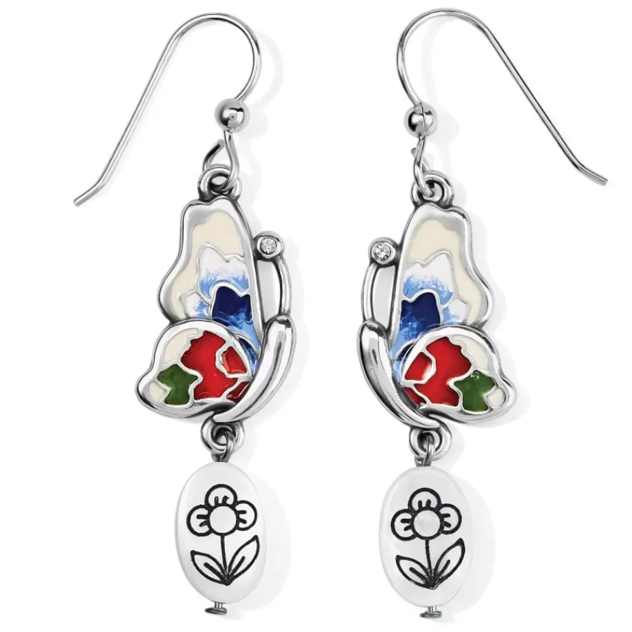 Earrings>Brighton Blossom Hill Butterfly Shell French Wire Earrings Silver-Multi