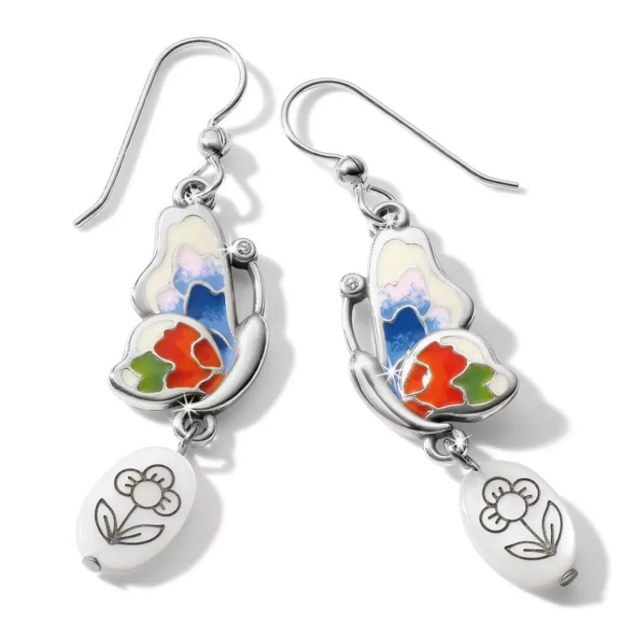 Earrings>Brighton Blossom Hill Butterfly Shell French Wire Earrings Silver-Multi