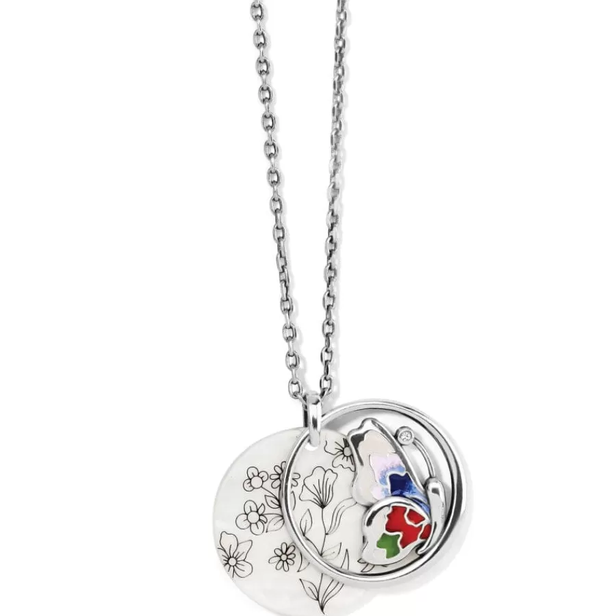 Necklaces>Brighton Blossom Hill Butterfly Shell Necklace Silver-Multi