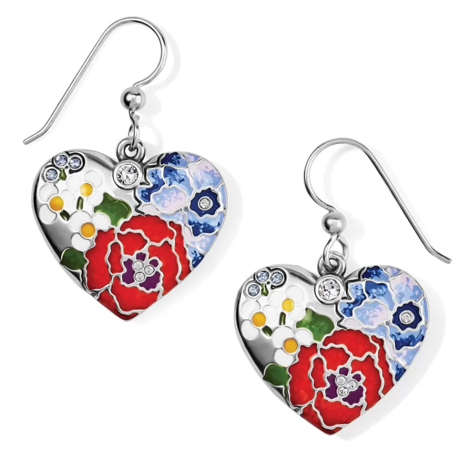 Earrings>Brighton Blossom Hill Heart French Wire Earrings Silver-Multi