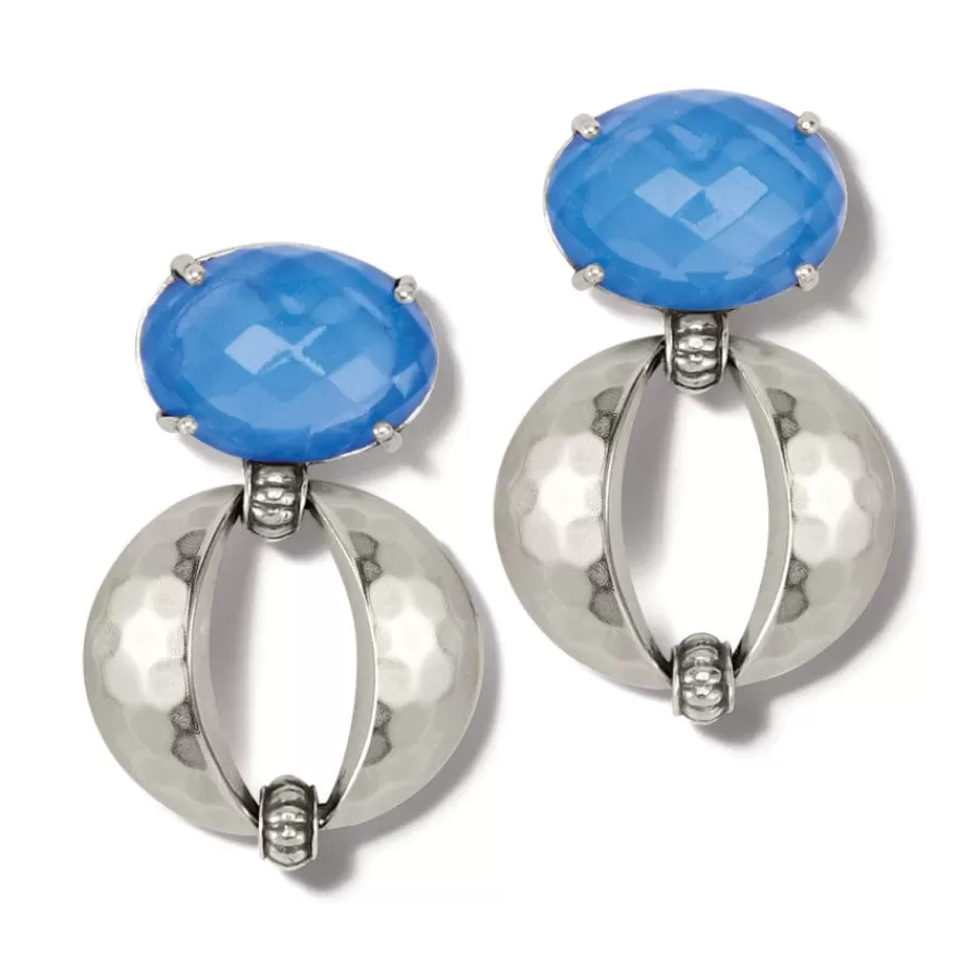 Earrings>Brighton Blue Moon Bold Post Drop Earrings Silver-Blue